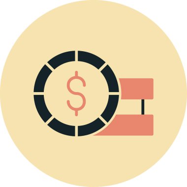 Dolar düz vektör simgesi