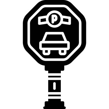 Bir araba simgesinin vektör illüstrasyonu