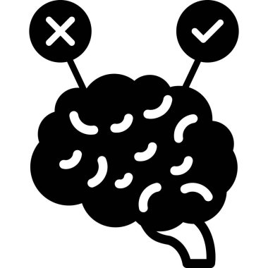 Beyin simgesi, vektör illüstrasyonu