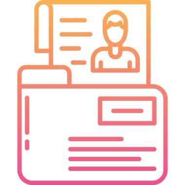 Kimlik kartı simgesi, vektör illüstrasyonu