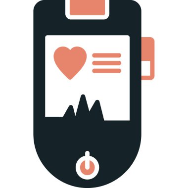 kalp ikonu vektör illüstrasyonlu akıllı telefon