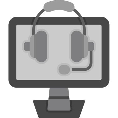 Bilgisayar monitörü. Web simgesi vektör illüstrasyonu