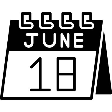 13 Haziran yassı modern tarz ikonu. Takvim tarihi, Haziran ayı takvim ay simgesi ayı