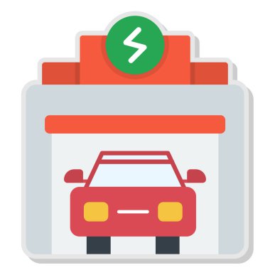 elektrikli araba vektör simgesi