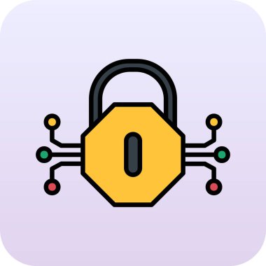 beyaz arkaplanda izole edilmiş moda renk biçiminde kilit simgesi