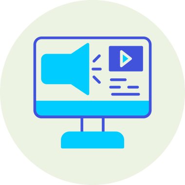 Bir video simgesinin vektör illüstrasyonu