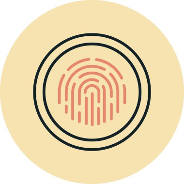 Parmak izi. Web simgesi basit illüstrasyon