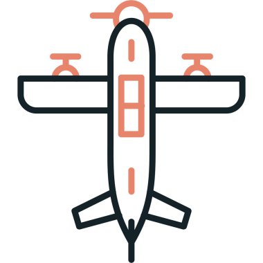 Uçak simgesi, basit vektör çizim