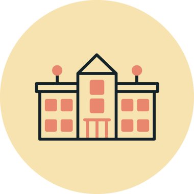 Okul. Web simgesi basit illüstrasyon