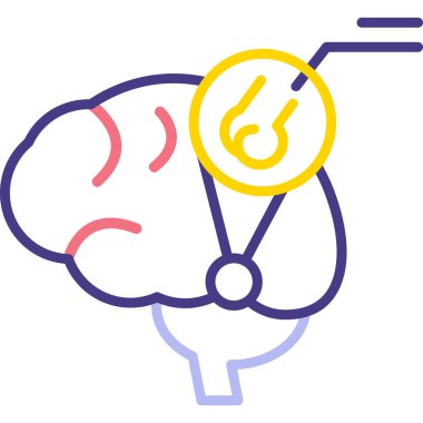 Beyin. Web simgesi basit illüstrasyon