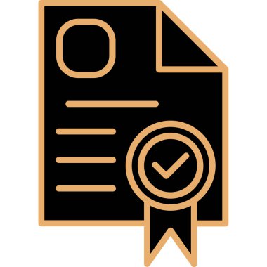 Sertifika simgesi, vektör illüstrasyonu