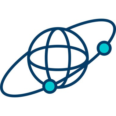 küresel vektör simgesi. Düzenlenebilir felç. Dünya sembolü. Beyaz arkaplanda doğrusal mavi renk.