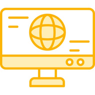 Monitör. Web simgesi basit illüstrasyon