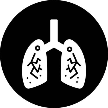 Modern akciğer simgesinin vektör çizimi