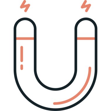 Mıknatıs ikonu. Web için mıknatıs vektör simgelerinin özet çizimi