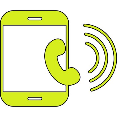 İki seçenekli telefon çağrısı - renk özeti simgesi, izole edilmiş, vektör illüstrasyonu