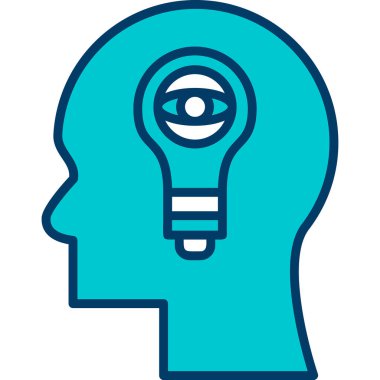 İnsan kafası simgesi, modern tasarım illüstrasyonu