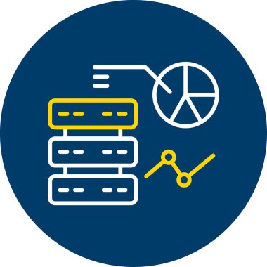 Veri merkezi. Web simgesi vektör illüstrasyonu