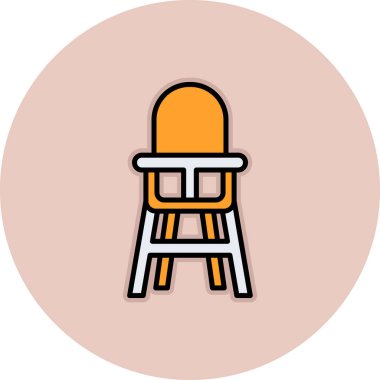 Yüksek Sandalye Web simgesi basit vektör illüstrasyonu