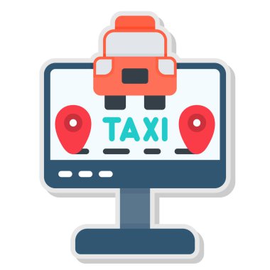 taksi simgesi vektör illüstrasyonu