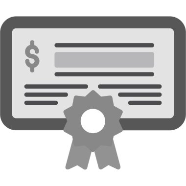 Sertifika düz vektör simgesi