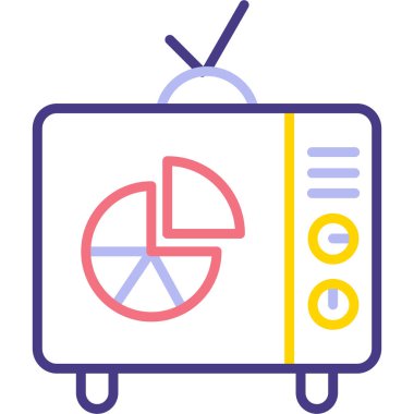 Televizyon. Web simgesi basit illüstrasyon