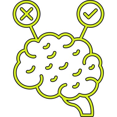 Beyin. Web simgesi basit illüstrasyon