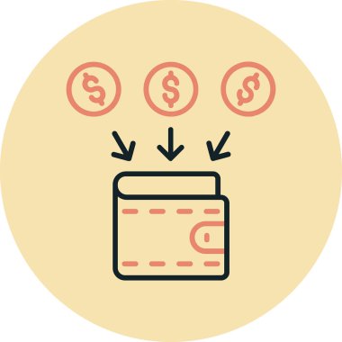 Para için. Web simgesi basit illüstrasyon