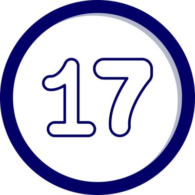 17 günlük simge, vektör illüstrasyonu