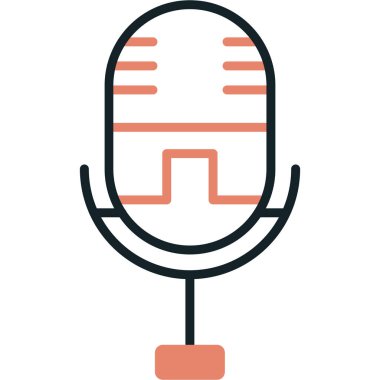 mikrofon simgesi, vektör illüstrasyonu