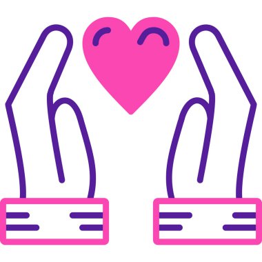 Kalp. Web simgesi basit illüstrasyon