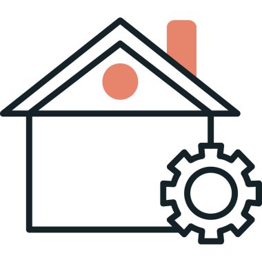 Ev. Web simgesi basit illüstrasyon