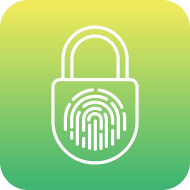 parmak izi kilidi simgesi, vektör illüstrasyonu