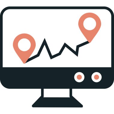 harita simgesi vektör illüstrasyonu