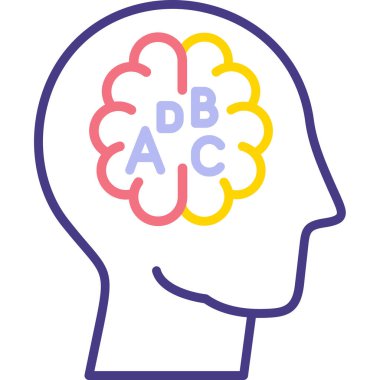 Beyin vektör simgesi modern basit illüstrasyon