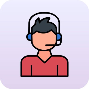 Kulaklıklı adam vektör illüstrasyonlu