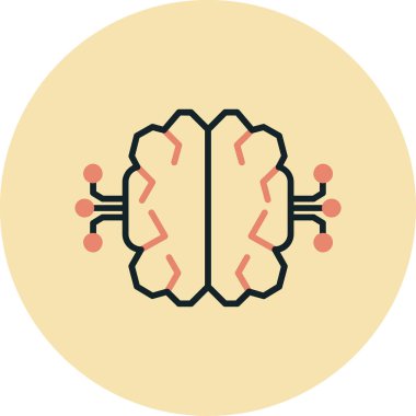 Beyin vektörü simgesi modern basit vektör illüstrasyonu