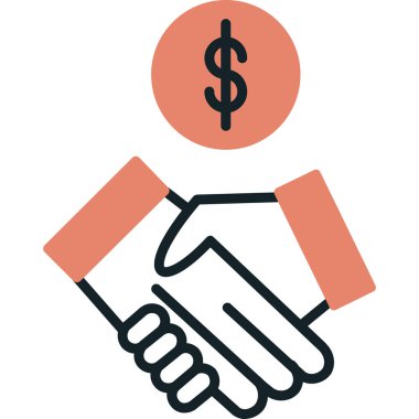 Bir el sıkışmanın vektör illüstrasyonu