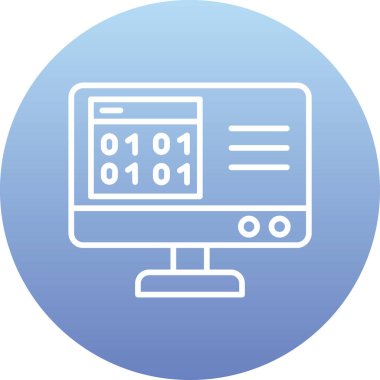 bilgisayar monitörü web simgesi, basit vektör illüstrasyonu