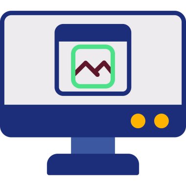 Web renk simgesini, vektör illüstrasyonunu izle