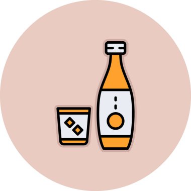 Şişe. Web simgesi basit illüstrasyon