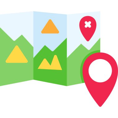 harita göstergesi ile dağ simgesi