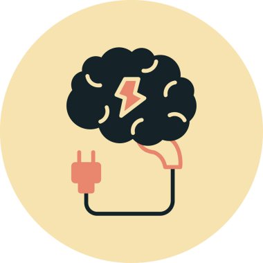 Beyin. Web simgesi basit tasarım