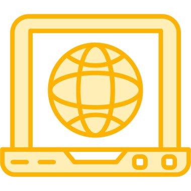 Dizüstü bilgisayar simgesi vektör çizimi