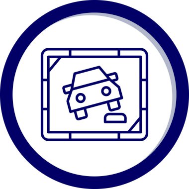 Araba tamiri. Web simgesi basit illüstrasyon