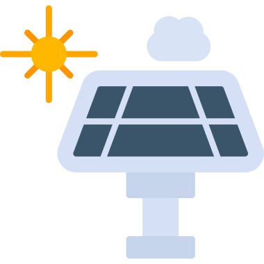 Güneş enerjisi simgesi - ana hatlar biçiminde
