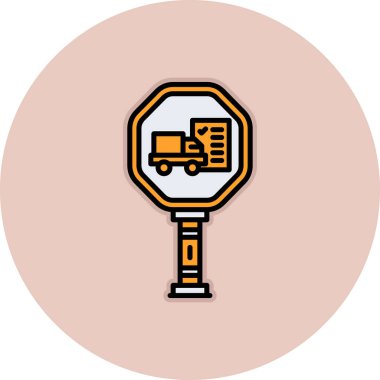 Teslimat kamyonu simgesinin vektör çizimi