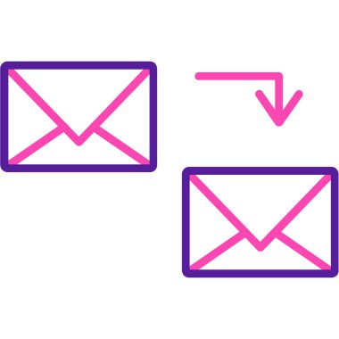 Beyaz arkaplan üzerindeki e- posta simgesinin vektör çizimi