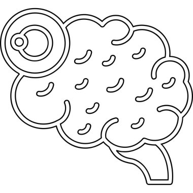 Beyin ve beyin tasarımı, vektör illüstrasyonu 10 grafiklik