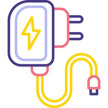 Kablo tıkacı simgesi. Web için dolgu vektör simgelerinin özet çizimi